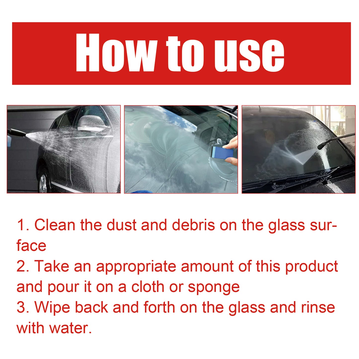 Rayhong Concentrated Glass Oil Film Cleaner - Anti-Fog, Rain Repellent, Oil & Stain Remover for Car Windshield & Windows