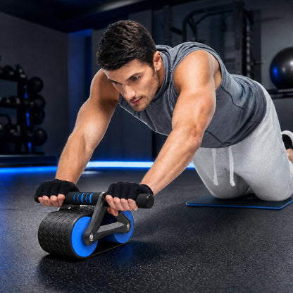 Double Wheel Ab Roller — Auto-Rebound Core Trainer for Home Gym
